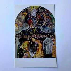 VTG Postcard El Greco Burial of Count of Orgaz Artist Study 4"x6" Religious